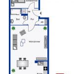 Grundriss Rugenbarg 2Zimmer-Wohnung