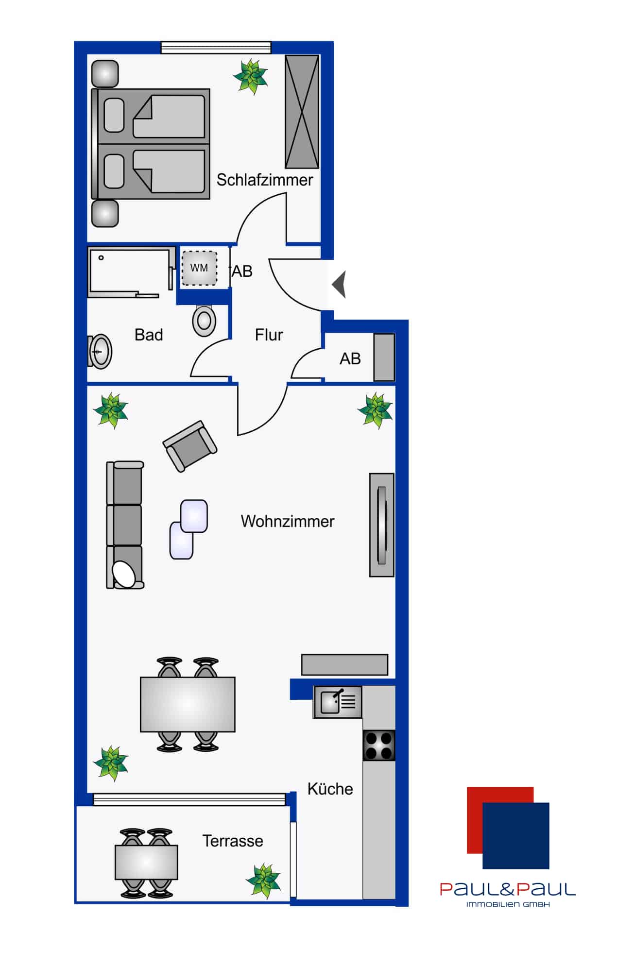 Grundriss Rugenbarg 2Zimmer-Wohnung