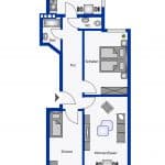 Grundriss 3 Zimmer Wohnung in Hamburg Winterhude - ohne Makler